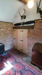 Pine matchboard ledged doorway