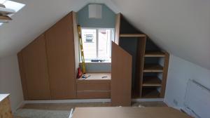 Built in wardrobe in the gable end of a loft conversion
