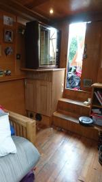Oak veneered mdf juke box housing on canal boat