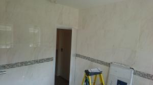 Walls tiled in bathroom refurbishment