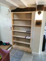 Bookcase formed blocking up an old doorway