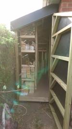 5m long storage lean-to stocked