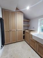 utility room cupboards formed in a shaker style from paintable mdf