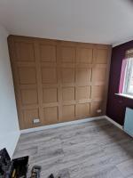 Bedroom feature wall shaker paneling