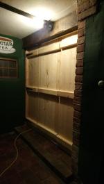 Pine matchboard ledged doorway