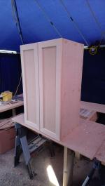 Shaker style cupboard constructed to match clients kitchen cupboards