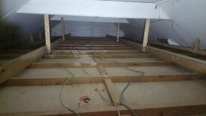 Wysall village hall roofspace / suspended ceilings ready for insulation