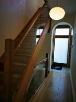 Glass and oak staircase installation in 1820's property