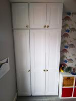Triple wardrobe bank in a childs bedroom, Victorian shaker style, painted mdf