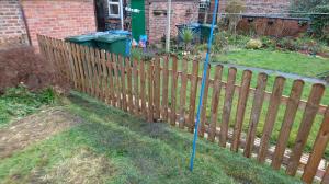 Preformed picket fence panel partition