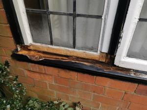 External leaded light window frame repair