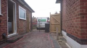 Powder coated steel drive gates and fence panel