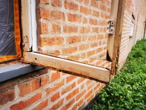 Wooden window casement opener ready for refurbishment