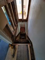 Staircase being removed in 17c property to form space for a new bathroom