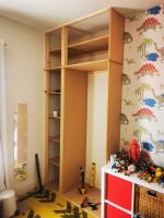Triple wardrobe bank in childs bedroom