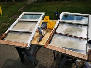 Wooden window openers having replacement parts