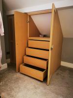 Loft wardrobe set with integral drawers