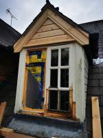 Replacing cladding timbers of a dormer and failing sections of stormproof windows