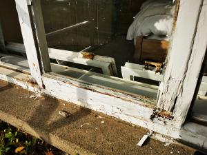 Rotten window casement ready for repair
